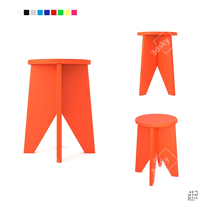 OM Point Stool - Artistic Elegance 3D model image 1