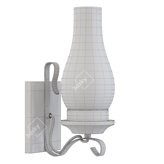 Vintage Iron Wall Sconce 3D model image 2