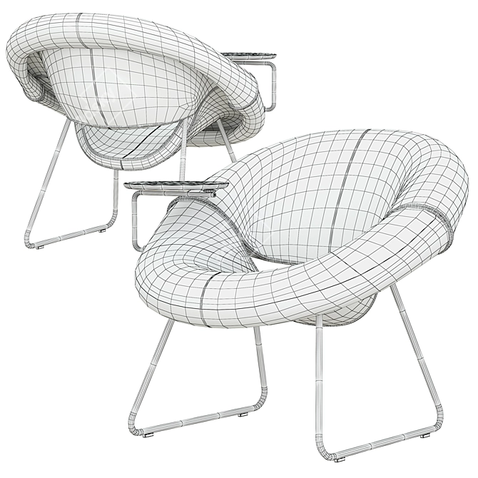 Contemporary LXR18 Armchairs 3D model image 7