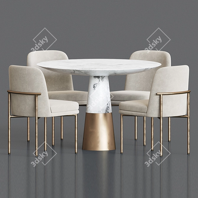 Jack Chair Vex Table Dining Set: Elegant, Versatile, and Modern Furniture 3D model image 2