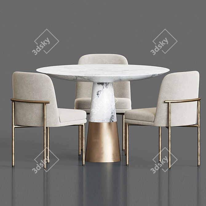 Jack Chair Vex Table Dining Set: Elegant, Versatile, and Modern Furniture 3D model image 3