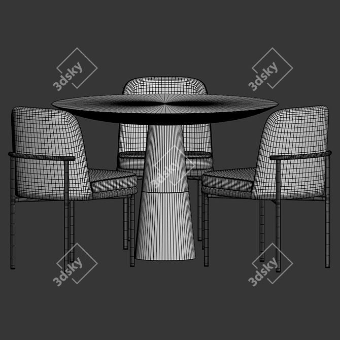 Jack Chair Vex Table Dining Set: Elegant, Versatile, and Modern Furniture 3D model image 4