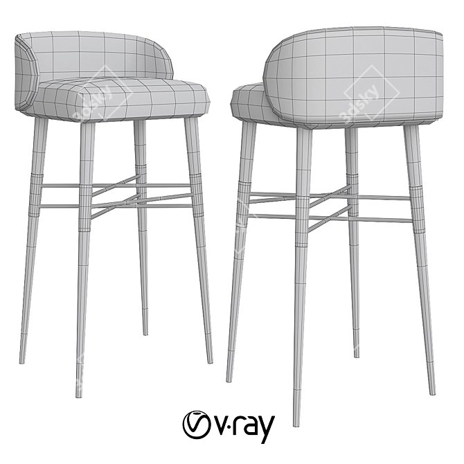 Olympia Modern Bar Stool 3D model image 4