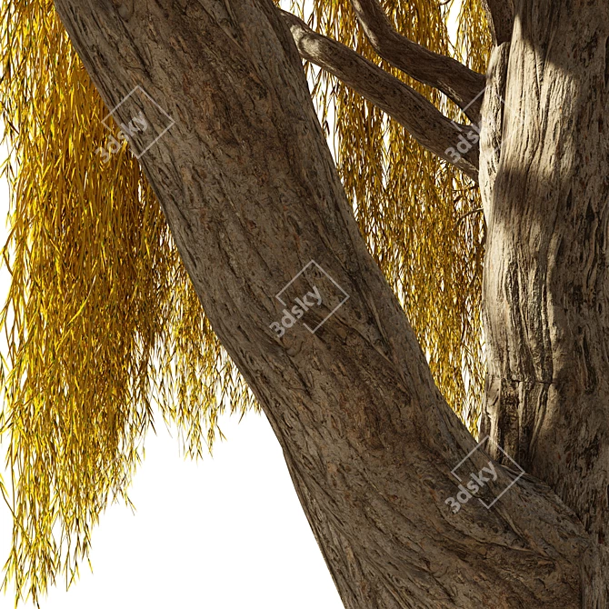 Serene Willow Tree Sculpture 3D model image 3