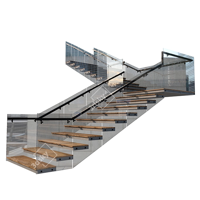 Contemporary Staircase Design 3D model image 3