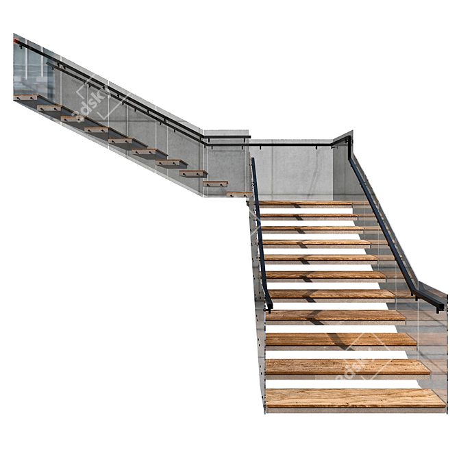 Contemporary Staircase Design 3D model image 4