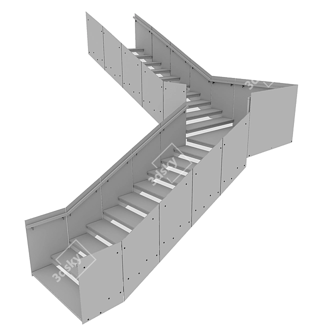 Contemporary Staircase Design 3D model image 6