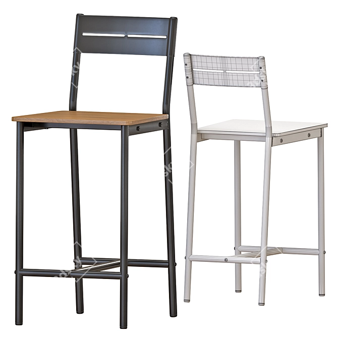 Modern Storage Table & Chair Set 3D model image 4