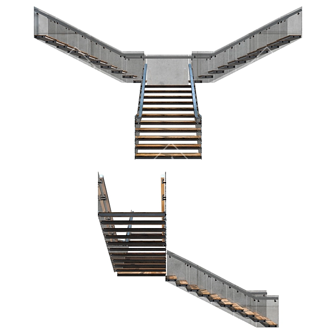 Contemporary Staircase Design 3D model image 5