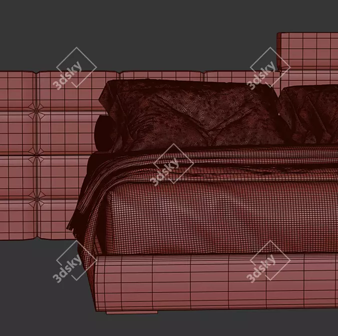 Elegant Lawrence Bed 3D model image 2