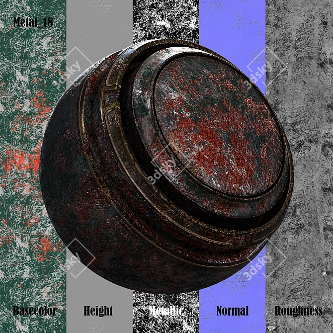 Metallic Texture Pack 4K PBR 3D model image 3