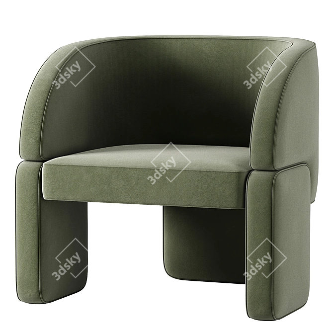 Lazybones Lounge Chair: Ultimate Comfort in Minimal Design 3D model image 1