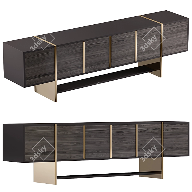 Sleek and Spacious Sira Credenza 3D model image 1