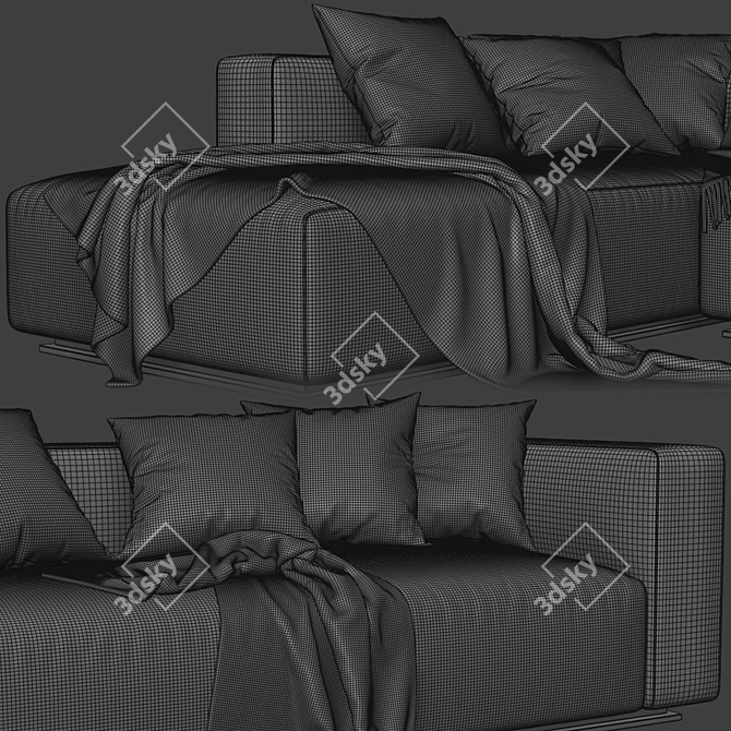Rubik Dormeuse Sofa - Modern and Stylish 3D model image 5