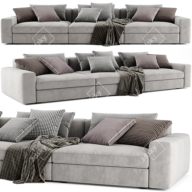 Stylish Poliform Dune 3-Seater Sofa 3D model image 1