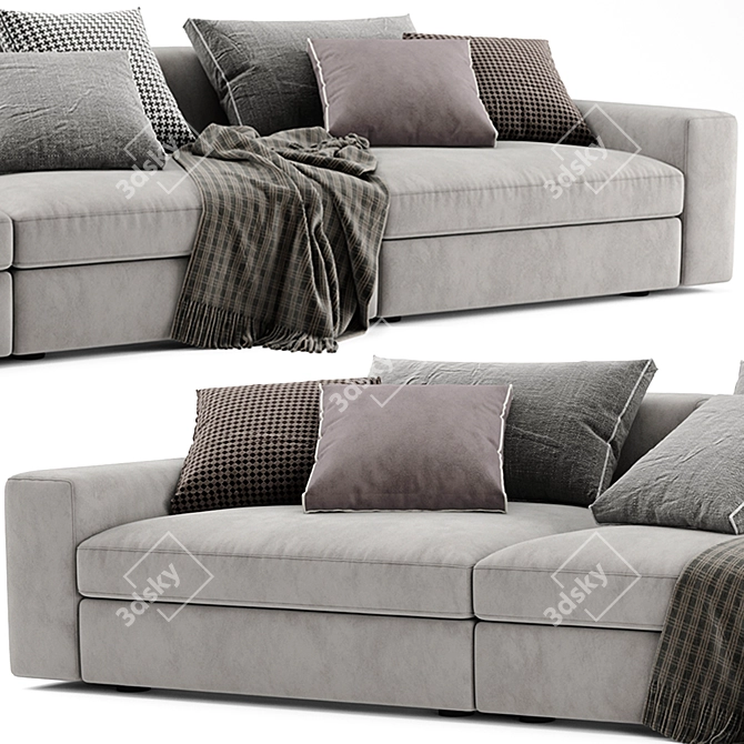 Stylish Poliform Dune 3-Seater Sofa 3D model image 2
