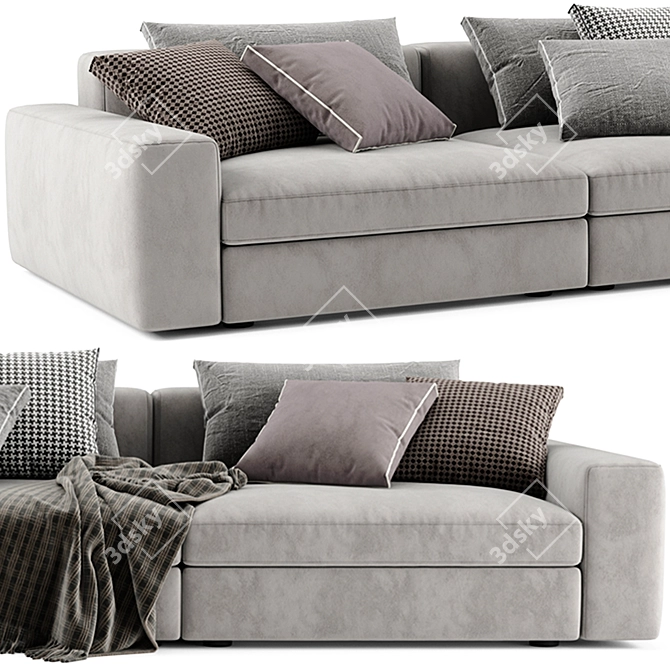 Stylish Poliform Dune 3-Seater Sofa 3D model image 3