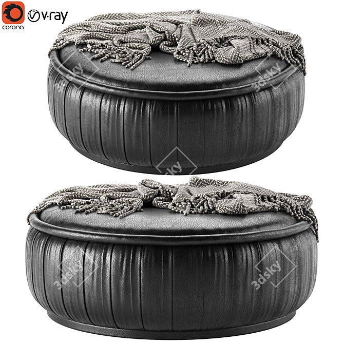 Sleek MALIBU Ottoman: Modern Luxury in 2013 3D model image 1