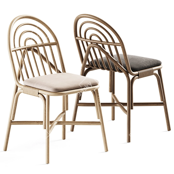 Delvigne Chair Rotin: Elegant Rattan Design 3D model image 1