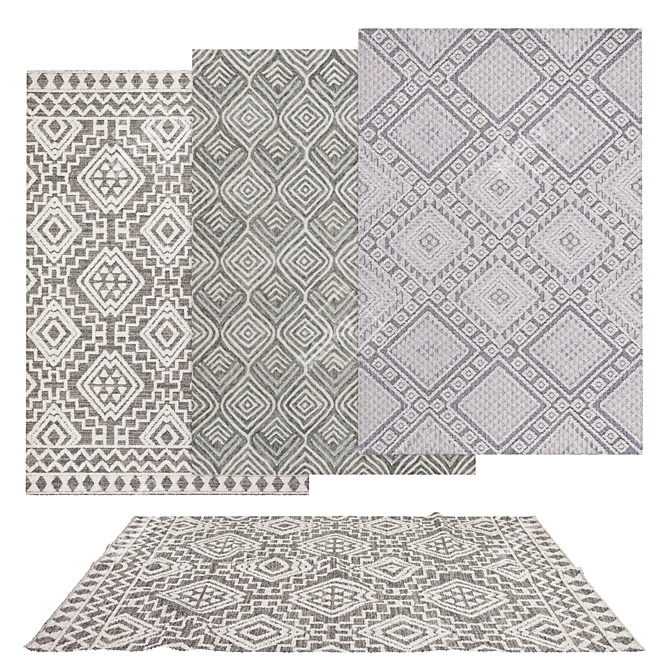 Versatile Rug Set: 6 Stunning Options 3D model image 1