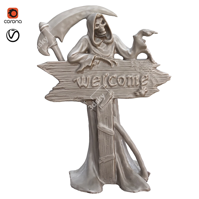 Grim Reaper Skeleton 3D Model 3D model image 1