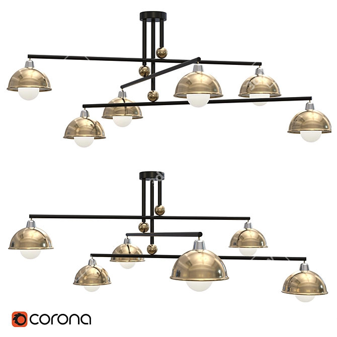 Elegant Ceiling Chandelier 3D model image 1