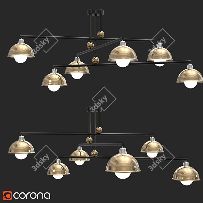 Elegant Ceiling Chandelier 3D model image 2