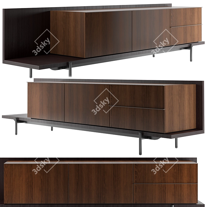 Modern Minimalist Bookcase: Minotti Superquadra 2021 3D model image 1