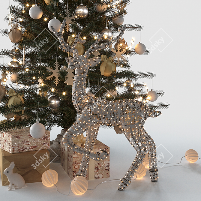 Title: Magical Christmas Tree Decoration 3D model image 3