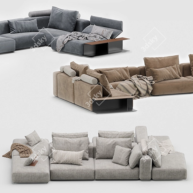 Modern Westside Sofa by Poliform 3D model image 6