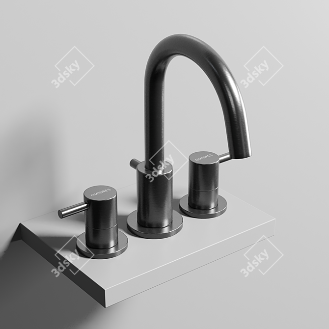 Omnires Y Collection: Black Steel Bath Faucet 3D model image 2