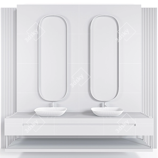 Contemporary Bathroom Furniture Set 3D model image 5