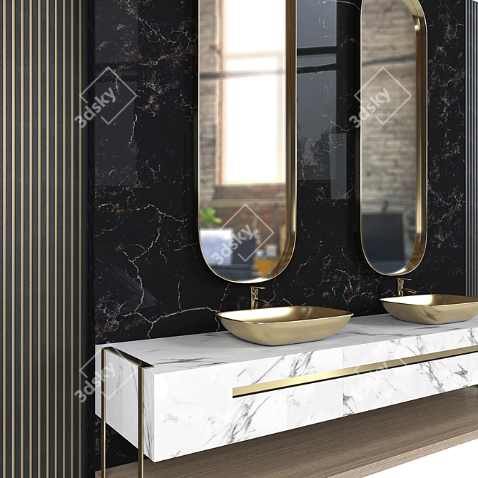 Contemporary Bathroom Furniture Set 3D model image 7