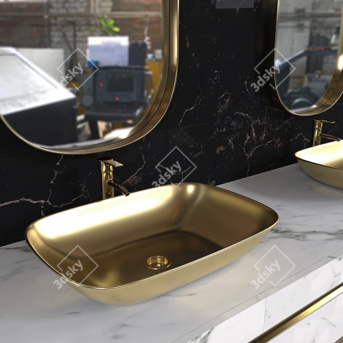 Contemporary Bathroom Furniture Set 3D model image 9