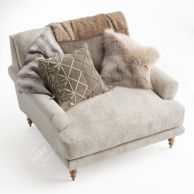 Maxwell Luxe Armchair 3D model image 3