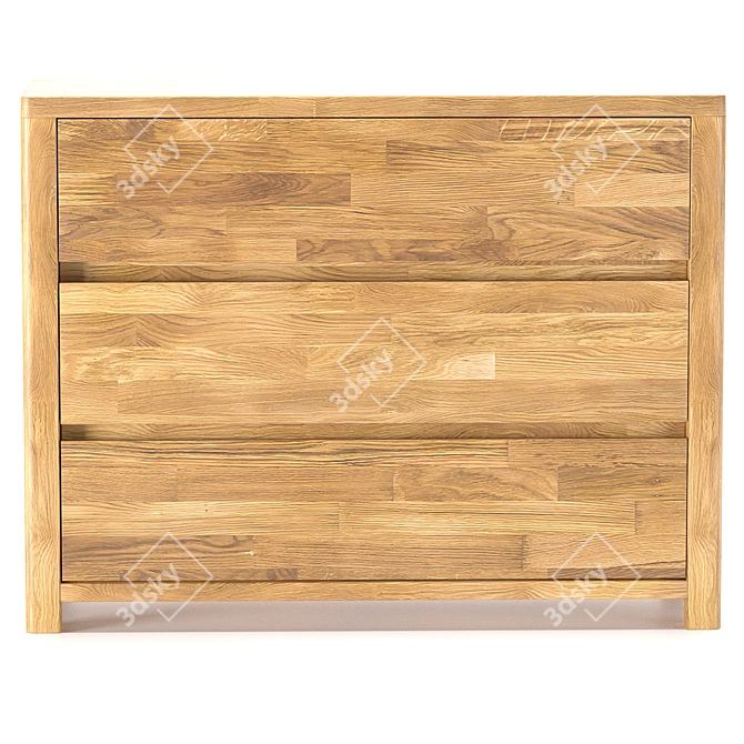 Loft-style Solid Oak Dresser: Lausanne 3D model image 2