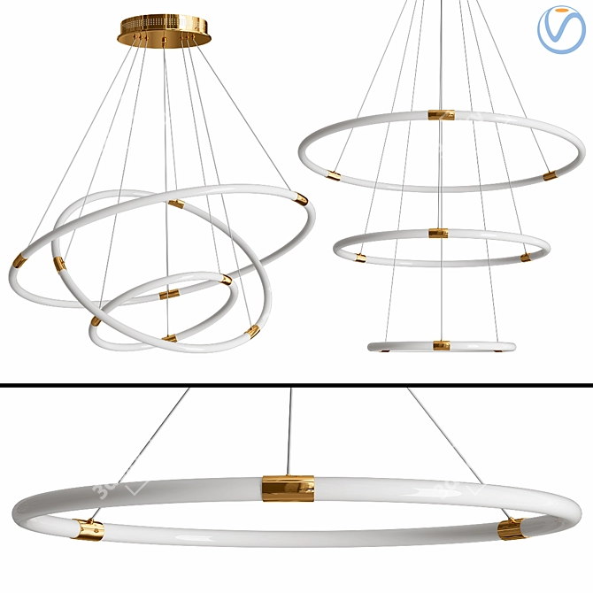 Elegant B273 Chandelier - Ø40/60/80cm 3D model image 1