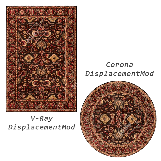 Versatile Collection of 8 Rugs: VRayFur, VRayDisplacementMod & CoronaDisplacementMod Varieties 3D model image 2