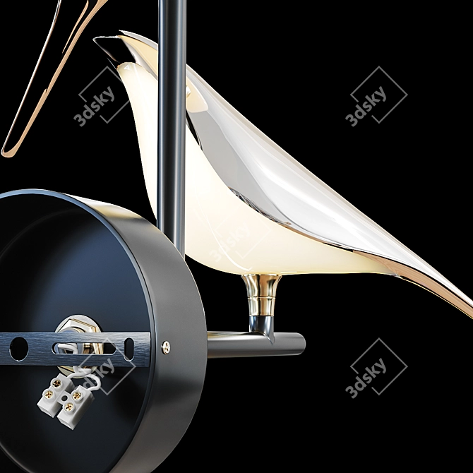 Golden Birds LED Wall Light 3D model image 5