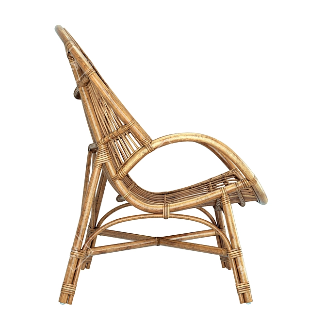 Elegant Uganda Brown Armchair 3D model image 4