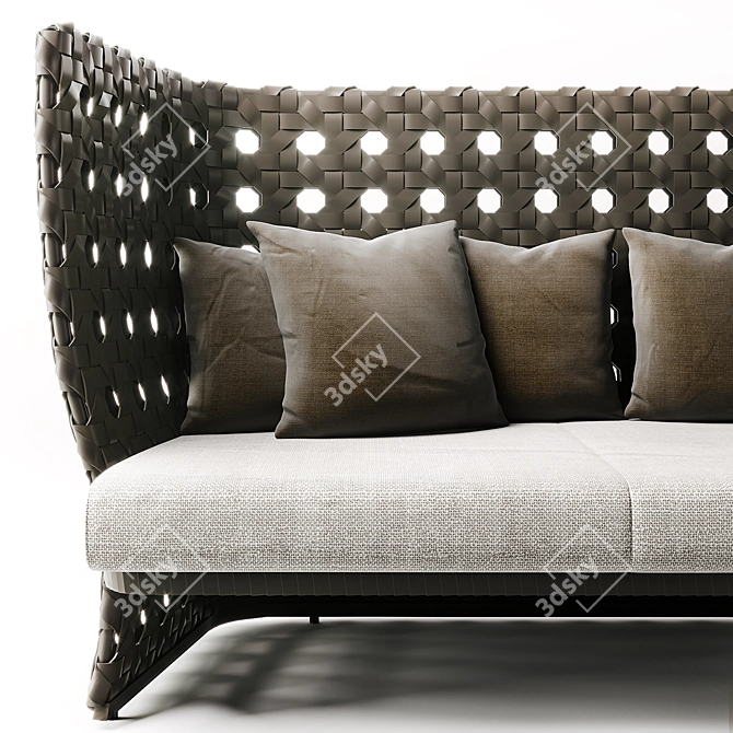 Elegant Canasta Outdoor Sofa 3D model image 2