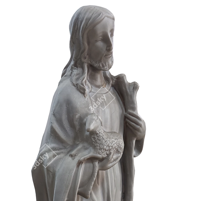 Divine Shepherd: Jesus Statues. 3D model image 3