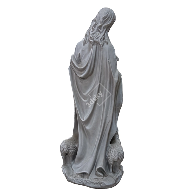 Divine Shepherd: Jesus Statues. 3D model image 5