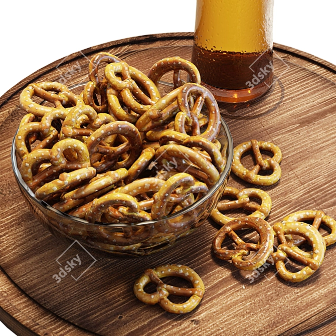 Craft Beer & Pretzel Set 3D model image 5