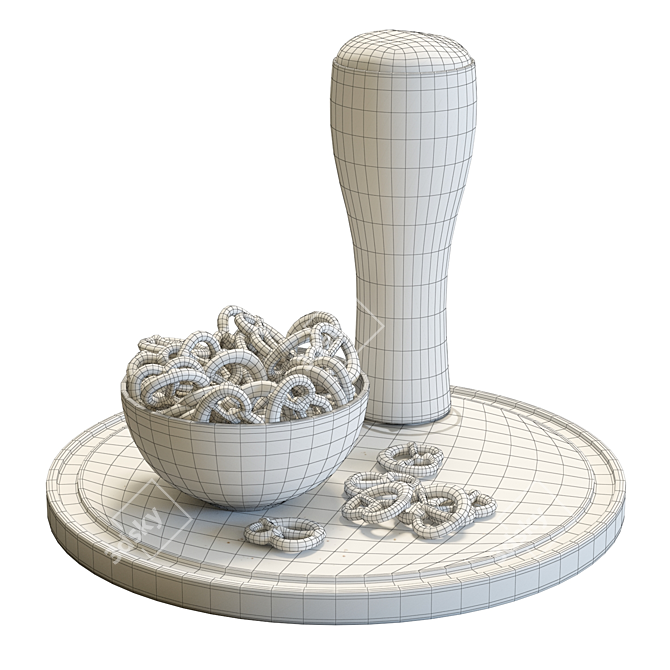 Craft Beer & Pretzel Set 3D model image 6