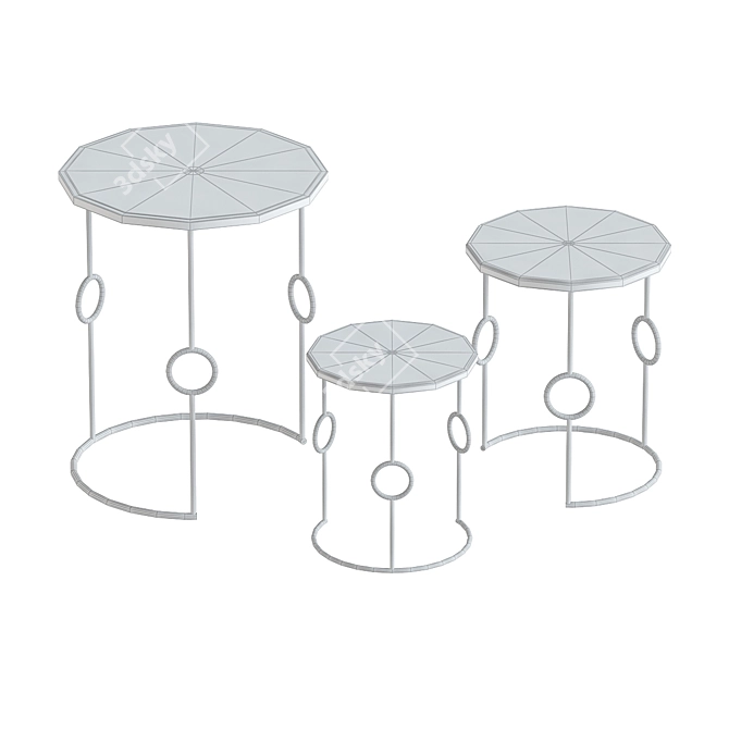 Minimalist Metal Coffee Table 3D model image 2