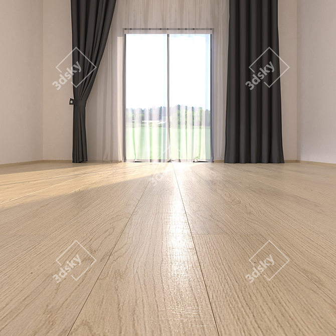 HD Parquet Floor Collection - Bianco Cortina 3D model image 2