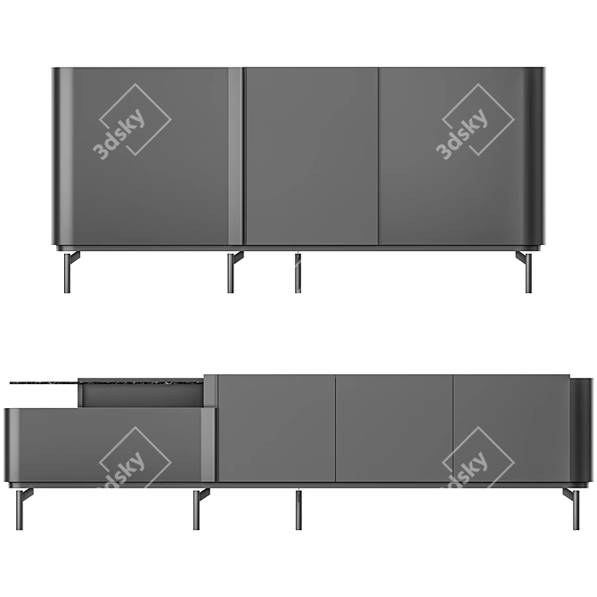 Modern Sideboards in Various Sizes 3D model image 1