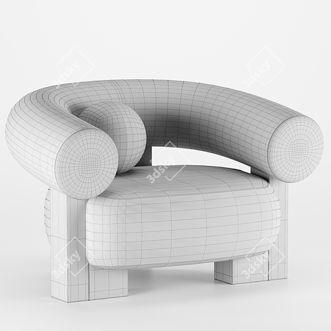 Retro Cassette Armchair 3D model image 8