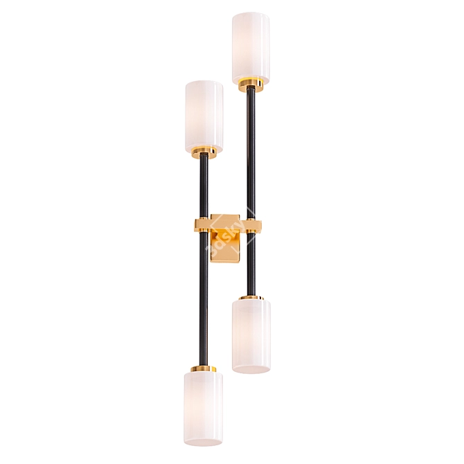 Elegant Double Wall Light 3D model image 1